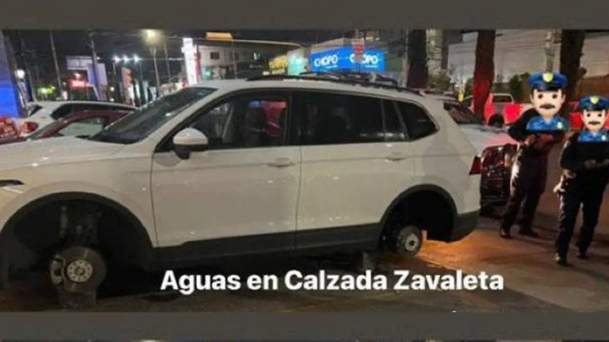 camioneta sin llantas